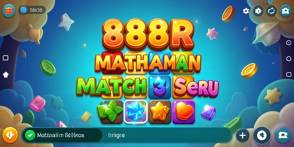 Screenshot gameplay <strong>888R</strong> menampilkan keseruan mencocokkan permata.