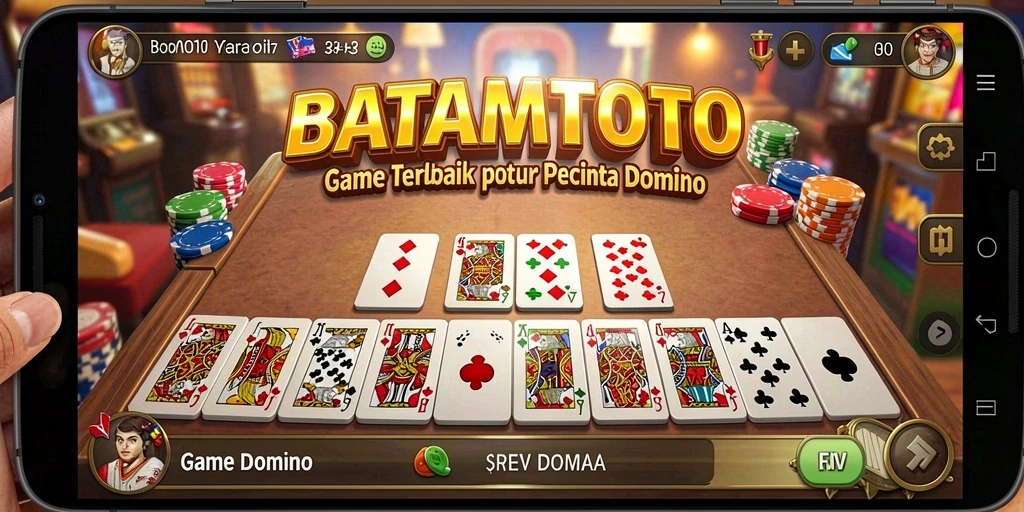 Screenshot utama BATAMTOTO menampilkan momen seru permainan Domino.