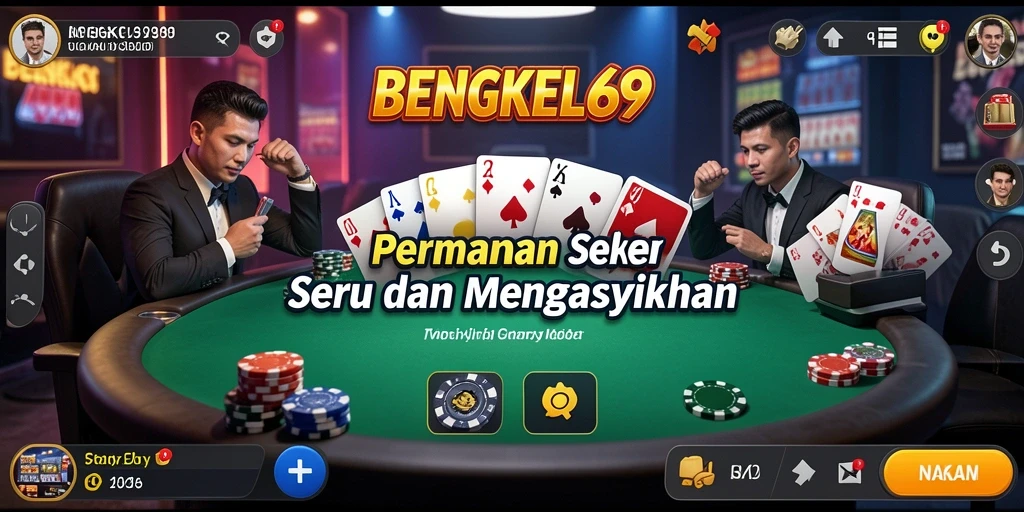 Gameplay seru dalam BENGKEL69 yang menunjukkan taruhan poker.