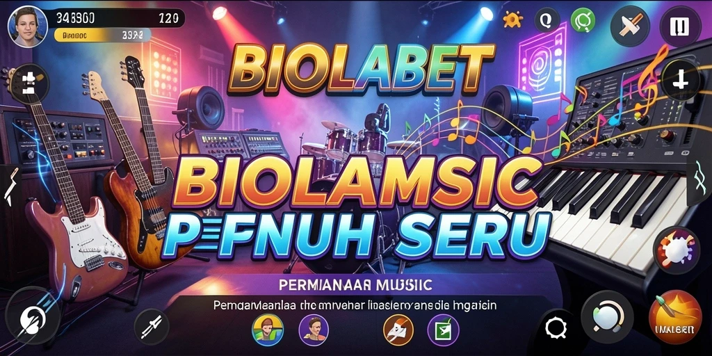 Tampilan screenshot utama BIOLABET menampilkan gameplay Musik yang energik.