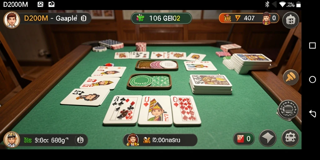 Tampilan gameplay seru D200M dalam bermain Gaple.