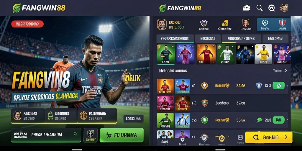 Tampilan gameplay FANGWIN88 dengan berbagai pilihan taruhan olahraga.