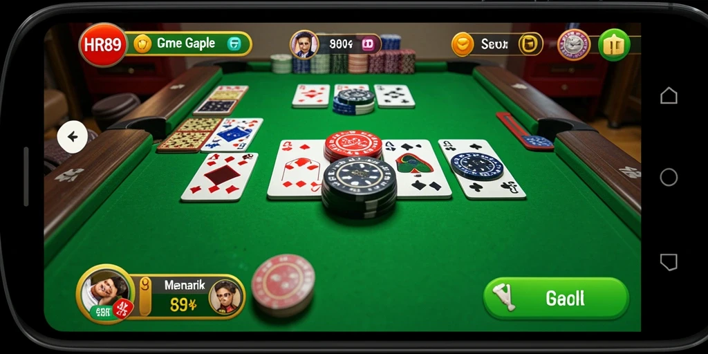 Screenshot menampilkan gameplay seru dari HR89 di permainan Gaple.