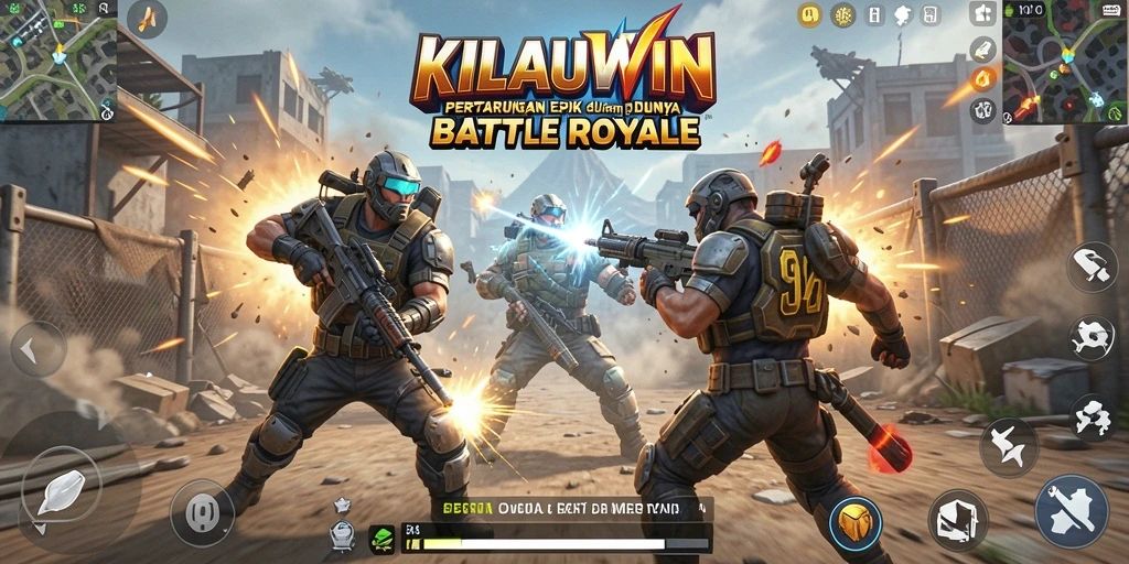 Gameplay KILAUWIN yang intens dan seru dalam pertarungan Battle Royale.
