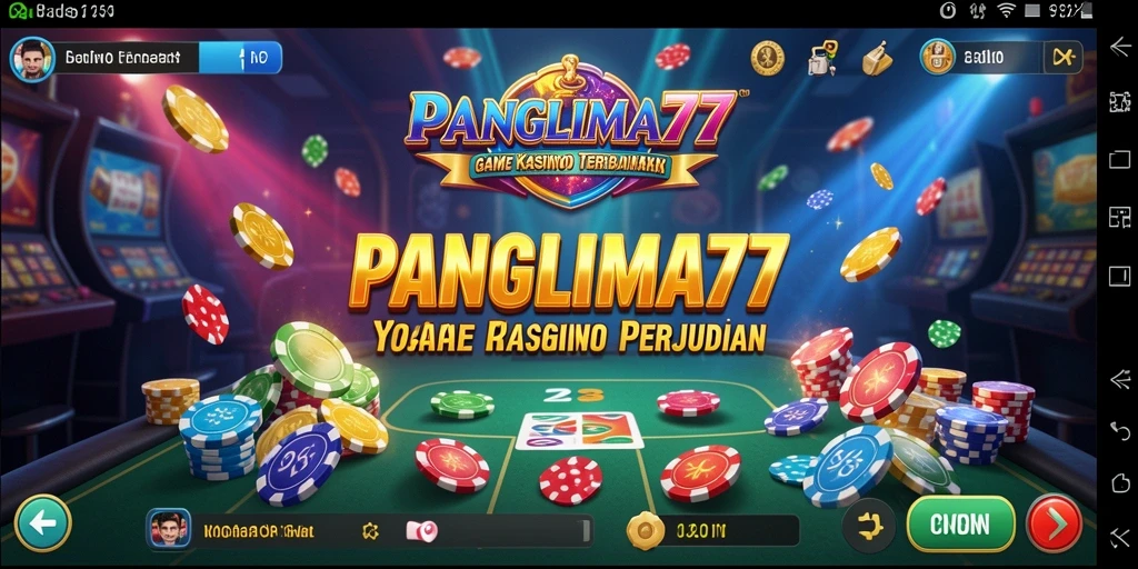 Tampilan permainan kasino yang menegangkan dan penuh warna di PANGLIMA77.