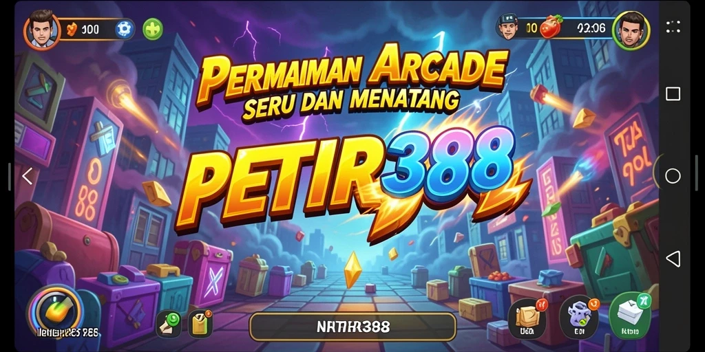Tampilan utama gameplay seru di PETIR388 dengan tantangan Arcade yang mengasyikkan.