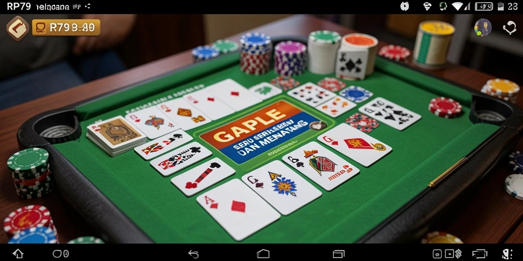 Tampilan gameplay Gaple di RP79 yang seru dan interaktif.