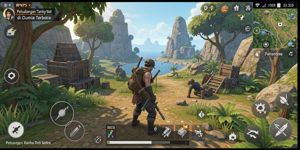Tampilan gameplay RPVIP5 yang menakjubkan di dunia terbuka.