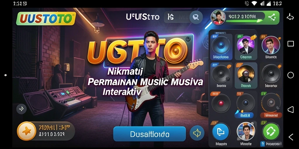 Tampilan menarik dari gameplay UUSTOTO dengan berbagai lagu.